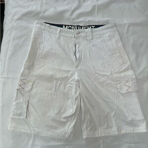 White cargo shorts